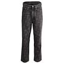 Balenciaga Calça jeans reta com estampa de logo em algodão preto