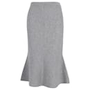 Iris & Ink Knit Flared Skirt in Gray Wool