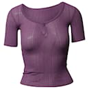 Jacquemus Rib-Knit Sheer Top in Purple Viscose