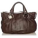 celine Leather Handbag brown - Céline