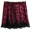 Dolce & Gabbana Lace Trim Silk Mini Skirt