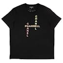 T-shirt nera in cotone decorato Chanel x Pharrell