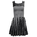 Alaia Sleeveless Flared Mini Dress in Black Polyester Viscose - Alaïa