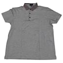 Lanvin Grosgrain Collar Polo Shirt in Gray Cotton