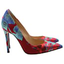 Gianvito Rossi for Mary Katrantzou Printed Heels in Multicolor Silk