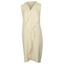 Ralph Lauren Collection Chantel Ruffle Front Cocktail Dress in Ivory Silk