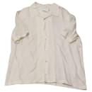 Helmut Lang Camp-Collar Shirt in White Cupro