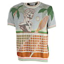 Casablanca Tennis Court Print Knitted T-Shirt in Multicolor Cotton - Autre Marque
