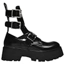 Platform Shoes in Black Leather - Alexander Mcqueen