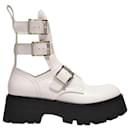 Platform Shoes in White Leather - Alexander Mcqueen