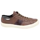 Tom Ford Burnished Cambridge Sneakers in Brown Calf Leather