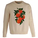 Casablanca Orange Motif Knitted Sweater in Beige Cotton - Autre Marque