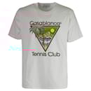Casablanca Tennis Club Print T-shirt in White Cotton - Autre Marque