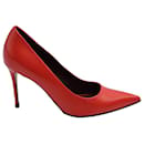 Sapatos de bico fino Celine Classic em couro vermelho - Céline