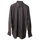 Gucci Herringbone Button-Down-Hemd aus dunkelroter Baumwolle