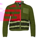 Ralph Lauren Canvas Trimmed Intarsia Fleece Jacket in Red Polyester