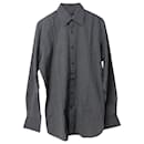 Gucci Striped Button Down Shirt in Navy Blue Cotton
