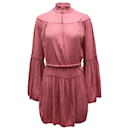 a.l.C. Pleated Long-sleeved Mini Dress in Pink Polyester - A.L.C