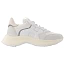 H585 Allacciato H Onda Sneakers in White, Beige and Grey Leather - Hogan