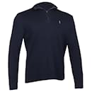 Polo Ralph Lauren Econdition-Rib Quarter-Zip Pullover in Navy Blue Cotton