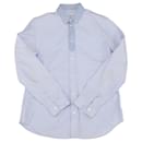 Camisa de botão com gola contrastante Maison Martin Margiela em algodão azul claro