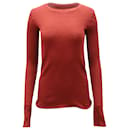Vince Waffle Knit Long Sleeve Top in Burgundy Cotton
