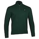 Polo Ralph Lauren Econdition-Rib Quarter-Zip Pullover in Green Cotton
