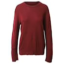 Sandro Paris Crew Knit Sweater in Red Wool