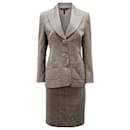 Escada Two Piece Plaid Suit and Skirt in Multicolor Wool 