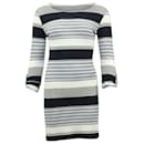 Melissa Odabash Striped Form-Fitting Dress in Blue Viscose