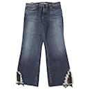 Jeans J Brand a vita media con orlo in pizzo in cotone blu