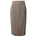 Co Front Slit High Waist Pencil Skirt In Beige Stretch Wool  - Marc by Marc Jacobs