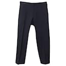 Pantalones de vestir rectos de algodón azul marino Dries Van Noten 34" ESO54
