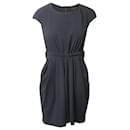 Maje Cap Sleeve Mini Dress in Black Polyester