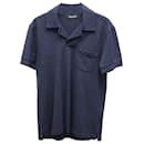 Tom Ford Short Sleeve Polo Shirt in Navy Blue Cotton
