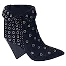 Isabel Marant Lakky 90 Eyelet Boots in Black Suede