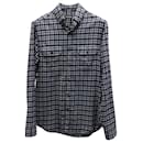 Tom Ford Flannel Button Up Shirt in Dark Grey Cotton