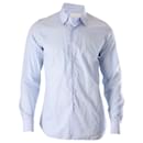 Prada Striped Shirt in Light Blue Cotton