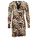 Vestido con estampado de leopardo en seda marrón de Diane Von Furstenberg