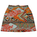 MSGM Floral-printed Mini Pencil Skirt in Orange Cotton - Msgm