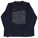Emporio Armani Denim Patch Design Sweatshirt in Navy Blue Denim