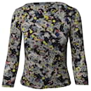 Erdem Long Sleeve Floral Top in Multicolor Jersey Knit