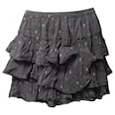 Minifalda de algodón gris con volantes deshilachados a capas de Zadig & Voltaire