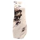 Helmut Lang Draped Carrion Print Dress in White Viscose
