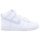 Nike Dunk High Top Sneakers in White Pure Platinum Leather
