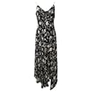 Vestido largo de día con estampado floral y tirantes finos en seda morera negra de Polo by Ralph Lauren - Polo Ralph Lauren