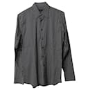 Prada Nadelstreifen-Langarmhemd aus grauer Baumwolle