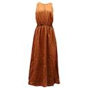 Faithfull The Brand + Net Sustain Trapani Cutout Midi Dress in Brown Linen - Faithfull the Brand