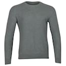 Theory Waffle-Knit Sweater in Grey Cotton