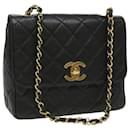 CHANEL Big Matelasse Turn Lock Shoulder Bag Caviar Skin Black CC Auth 32155a - Chanel